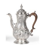 An Early George III Silver Coffee Pot, Thomas Whipham & Charles Wright, London 1767, baluster form