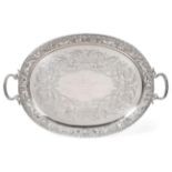 A Large Victorian Silver Twin Handled Tray, Mappin & Webb (John Newton Mappin), London 1894, the