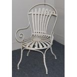 Francois A Carre: A Steel Sprung Garden Armchair, with wrought frame