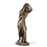 After Clodion (French, 1738-1814): A Bronze Figure Group of a Nymph, carrying a young Satyr on her