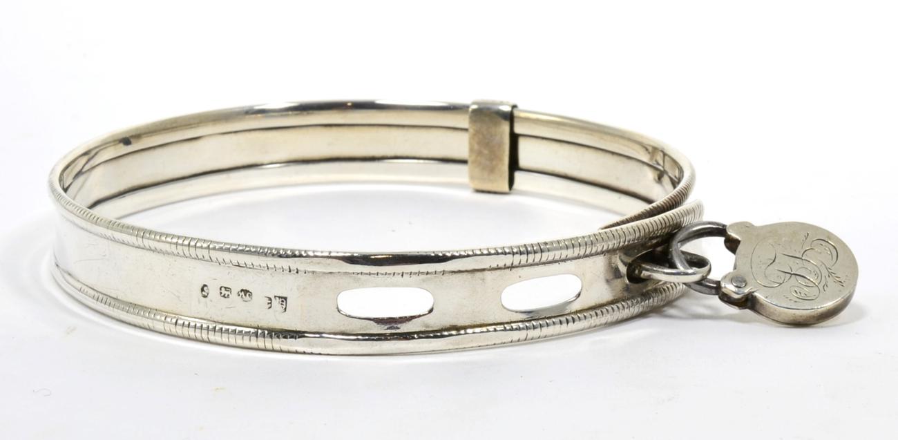 An Early Victorian Silver Dog Collar, Joseph Wilmore, Birmingham 1838, inscribed Miss S Thompson