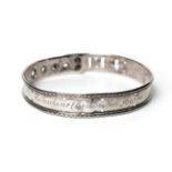 A William & Mary Silver Dog Collar, inscribed Miss R Jenkins, Charlton Hill 1691, unmarked, 9.5cm