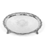 A Large George II Silver Salver, Lewis Herne & Francis Butty, London 1759, circular, the cast