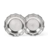 A Pair of George IV Silver Soup Plates, Paul Storr, London 1829, shaped circular with shell, foliate