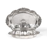 An Italian Silver Entree Dish, Cover and Stand, A. Cesa S.C., Alessandria, .800 Standard, Mid 20th