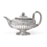 A Scottish George IV Silver Teapot, Robert Gray & Son, Glasgow 1822, of circular pedestal form, part