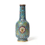 A Chinese Cloisonné Enamel Bottle Vase, Qianlong four character mark and of the period, of ovoid