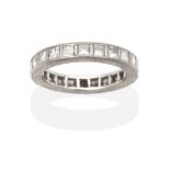 An 18 Carat White Gold Princess Cut Diamond Eternity Ring, total estimated diamond weight 2.20 carat