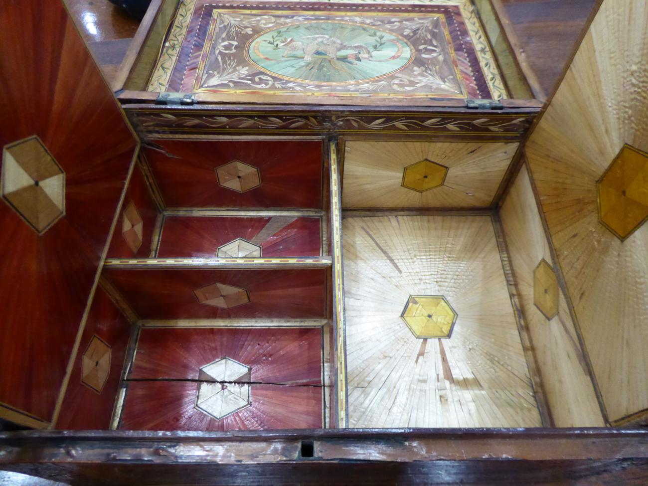 A Napoleonic Prisoner of War Straw Work Jewellery Box, early 19th century, of rectangular form, - Image 7 of 8