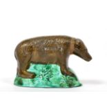 A Wood Type Pearlware Figure of a Bear, circa 1790, naturalistically modelled standing on all fours,