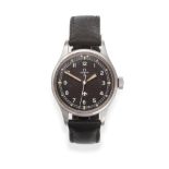 A British Military Royal Air Force Stainless Steel Centre Seconds Wristwatch, signed Omega, ref: