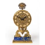 A Good Gilt Bronze and Lapis Lazuli Desk Timepiece, probably by E.F.Caldwell & Co, 1915,