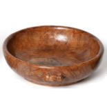 Mouseman: A Robert Thompson English Oak Fruit Bowl, with carved mouse signature to the exterior,