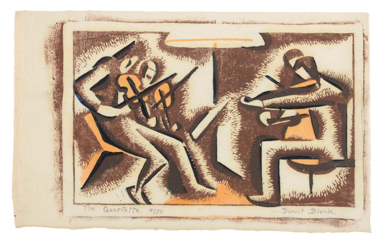 Dorrit Black (1891-1951) Australian ''The Quartet'' Signed, inscribed and numbered 4/50, linocut