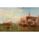 Alfred Pollentine (fl.1861-1880) Gondoliers and other shipping before the Santa Maria della Salute