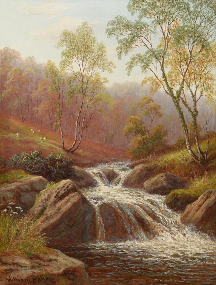 William Mellor (1851-1931) ''Posforth Gill, Bolton Woods, Yorkshire'' ''Skelwith Force, - Image 2 of 3