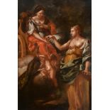 Follower of Francesco Trevisani (1656-1746) Italian Juno receiving the girdle from Venus Oil on