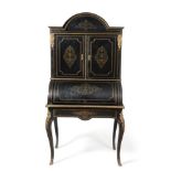 A 19th Century French Ebonised and Brass Inlaid Bureau de Dame, in Louis XVI style, stamped Diehl 19