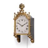 An Unusual Miniature Scottish Wall Timepiece, signed Thomson, Princes Street, circa 1830, the Gothic