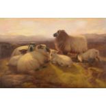 William Watson (19th century) Sheep at rest in a highland landscape Signed, oil on canvas, 59.5cm by