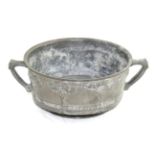 David Veasey for Liberty & Co.: A Tudric Pewter Twin-Handled Circular Bowl, circa 1900, cast with