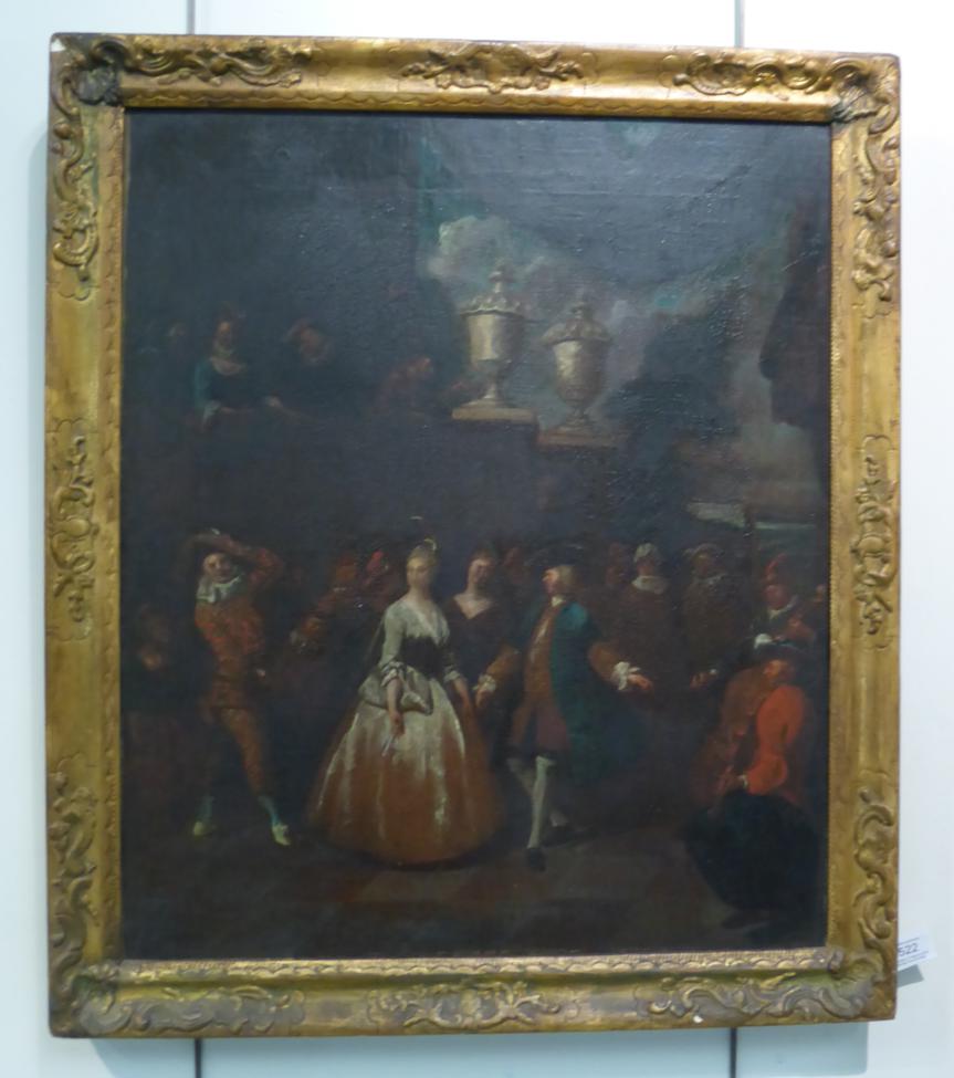 Italian School (18th century) Figures in an outdoor setting, possibly a performance of Commedia - Image 2 of 7