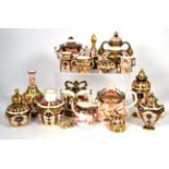 A group of various Royal Crown Derby Imari wares comprising five vases and covers, two vases, a