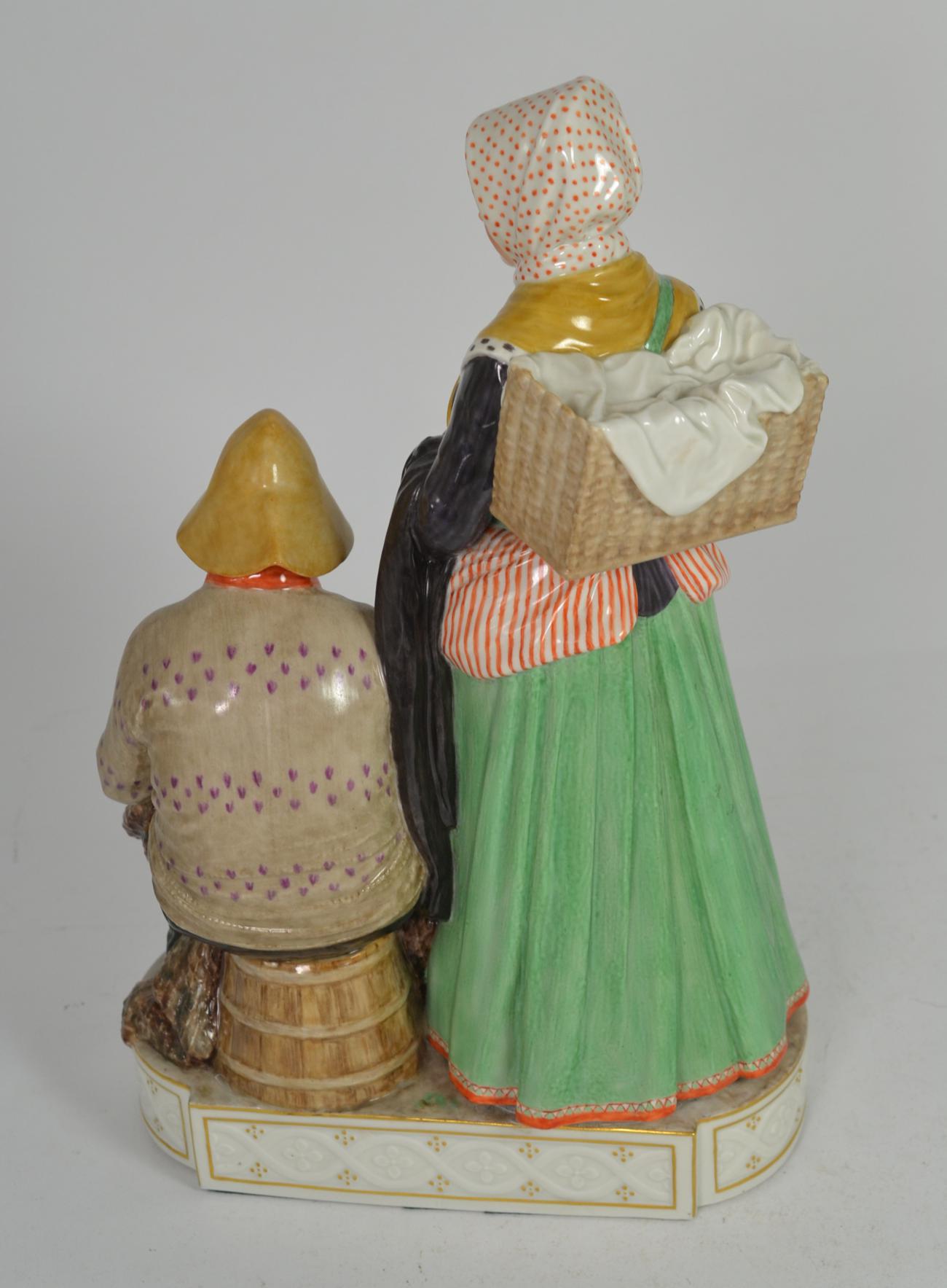 A Royal Copenhagen figure group 'Skovshoved, Man & Woman' by Carl Martin-Hansen, model number 12172, - Image 3 of 3