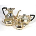 A silver four piece teaset, by Roberts & Belk, Sheffield 1978