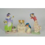 Two Royal Doulton figures; ' Spring Flowers' HN1807 and 'Wind Flower' HN1763 together with Royal