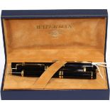 A Waterman Ideal fountain pen with nib stamped 18K/750 together with matching ball point pen and