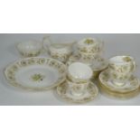 A Royal Crown Derby gilt highlighted part tea set for six place settings comprising; tea cups,