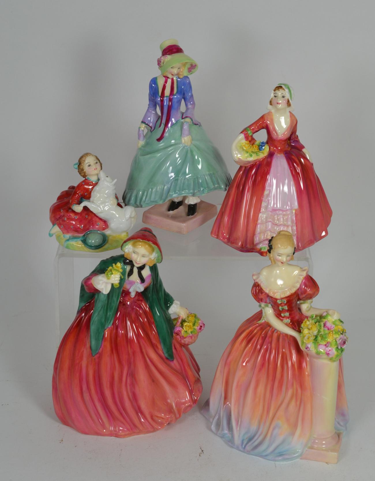 Six Royal Doulton ladies: Pantalettes HN 1362, Lady Charmain HN 1949, Roseanna HN 1926, Janet HN - Image 3 of 3