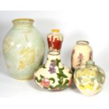 Five various Cobridge stoneware vases, the largest 32cm