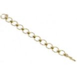 A 9 carat gold hoop link bracelet, length 19.5cm 16.7g