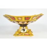 A Royal Crown Derby Imari pedestal bowl, pattern number 1128, 13cms high