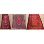 Very Narrow Heriz Runner Iranian Azerbaijan, circa 1980 The claret field with a row of flowerhead