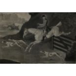 James Seymour (British, 1702-1752) A fox hunter and hounds Mmezzotint by T Burford, plate 250mm by