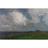 Kershaw Schofield (1875-1941) An extensive landscape Signed, oil on canvas, 27.5cm by 42.5cm