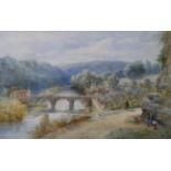 William Pitt (19th century) ''Richmond Yorkshire and the River Swale'' Signed and dated 1884,