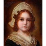 Theodor Recknagel (1865-1945) German Portrait of a girl, head and shoulders, wearing an