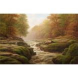 William Mellor (1851-1931) ''The Strid, Bolton Woods, Yorkshire'' Signed, inscribed verso, oil on