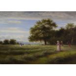 After B W Leader (1831-1923) ''The Hayfield'' Bears signature and dated 1876, oil on canvas, 44cm by