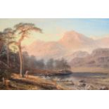 Charles Pettit (Later 19th century) ''Sunset on the Langdale Pikes Blea-Tarn (The scene of