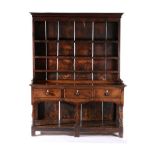 An 18th Century Oak Open Dresser and Rack, of attractive proportions, the rack with three fixed