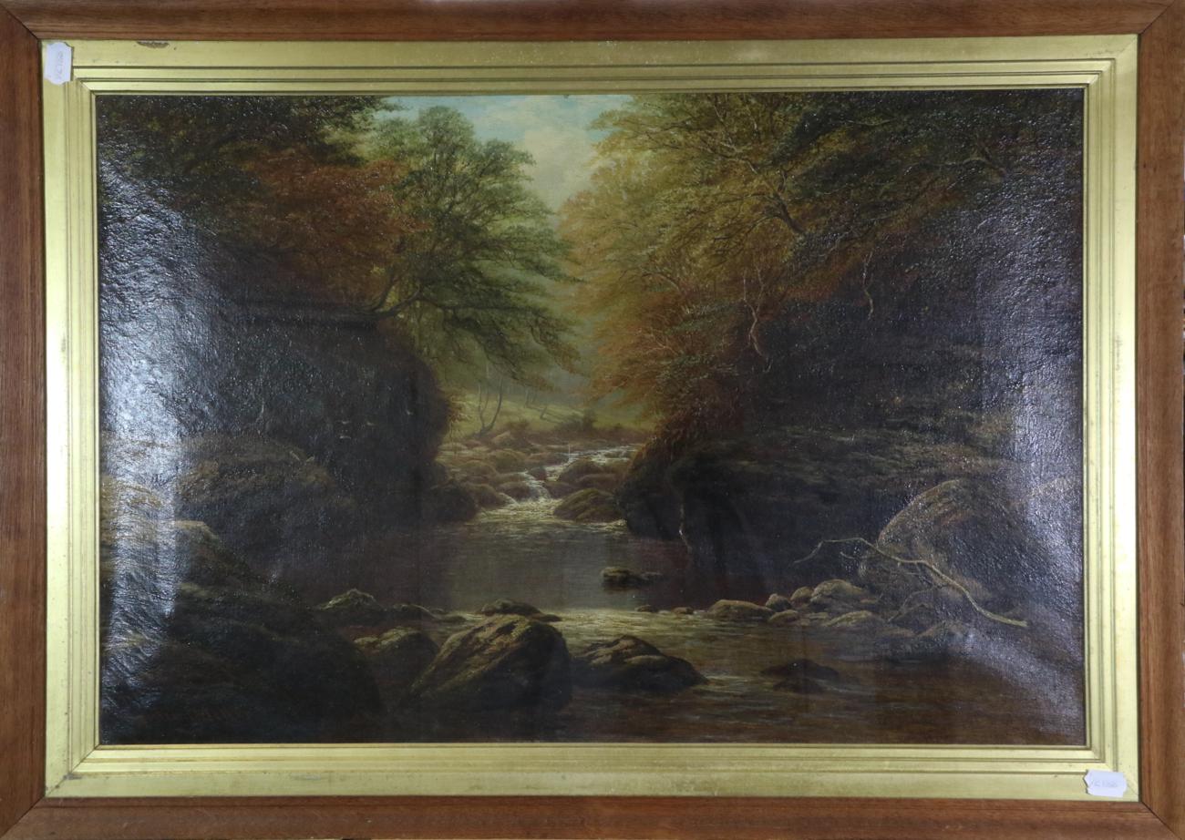 William Mellor (1851-1931) ''On the Greta, Ingleton'' Signed, inscribed verso, oil on canvas, 49cm - Image 2 of 3