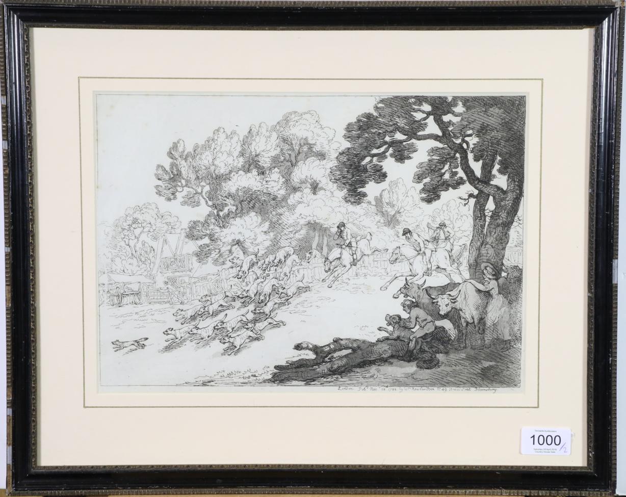 Thomas Rowlandson (British, 1757-1827) ''Fox Hunting'' ''Racing'' Etchings with aquatint, ''Racing'' - Image 2 of 5