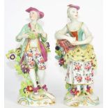 A Matched Pair of Derby Porcelain Figures of Liberty and Matrimony, circa 1765, she standing holding