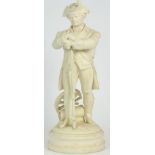 A Parian Figure of a Soldier from the American War of Independence, circa 1876, the standing