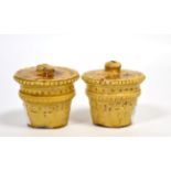 A Pair of Pottery Pie Whistles, probably Staffordshire or Yorkshire, 1794, of flared cylindrical